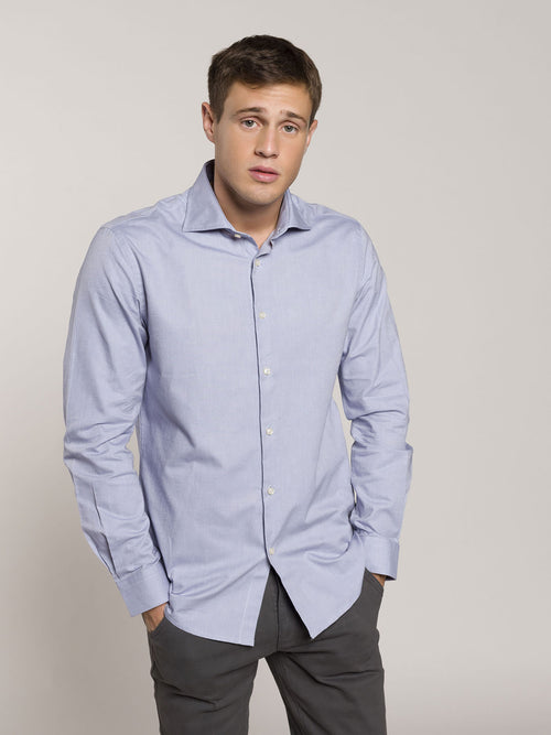 Camicia in cotone tinta unita|Colore:Perla